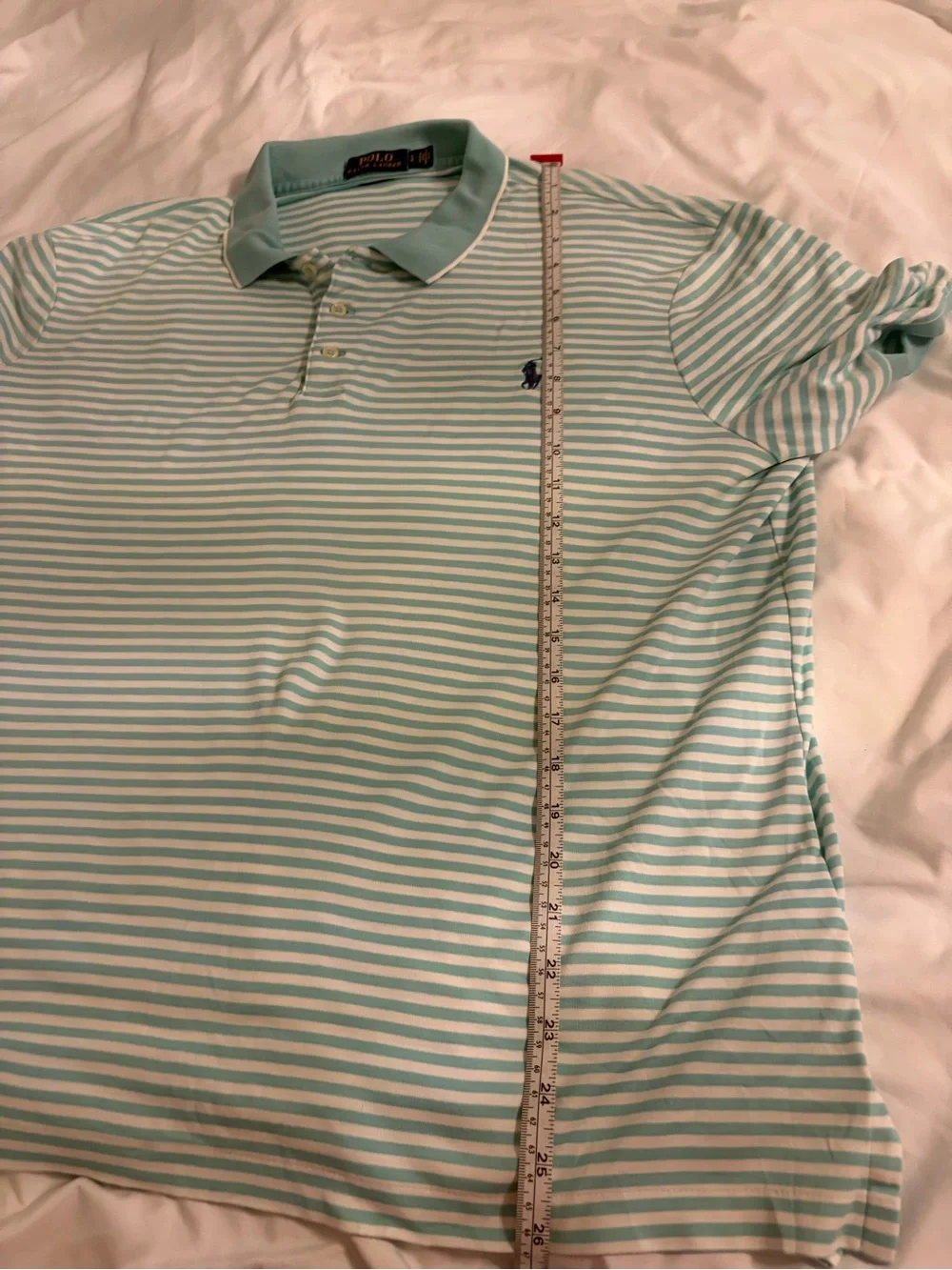 Polo‎ by Ralph Lauren Mint and White Striped Polo Shirt